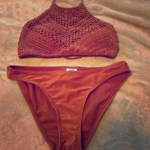 Two piece crochet sparkle swimsuit! NWOT!